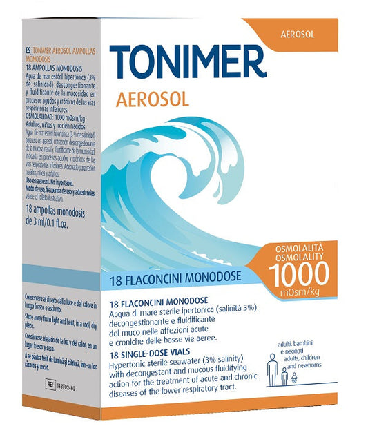 Tonimer Aerosol 1000MOSM/KG 18 Flaconcini Monodose Da 3ml