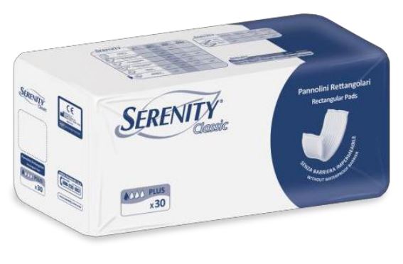 SERENITY PANNOLINO RETTANGOLARE SENZA BARRIERE 30 PEZZI