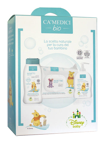 CA' MEDICI BIO BABY WINNIE THE POOH DETERGENTE DELICATO VISO E CORPO + BAGNETTO DELICATO + SALVIETTE