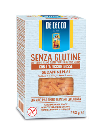 DE CECCO Sedanini n.61 con Lenticchie Rosse 250g