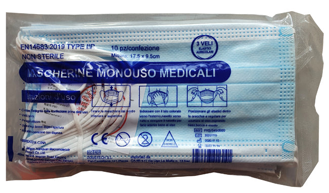 MASCHERINA MONOUSO MEDICALE 10P