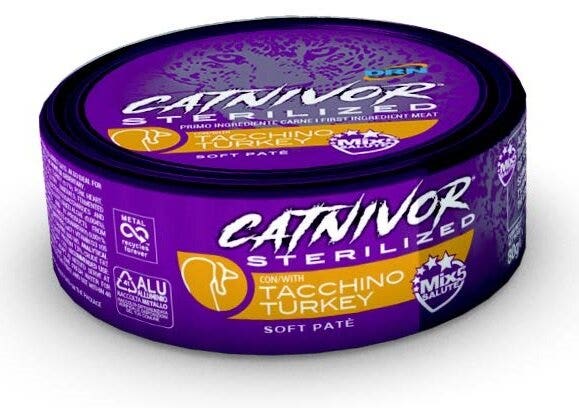 Catnivor Sterilized Tacchino Cibo Umido Per Gatti Sterilizzati 80g