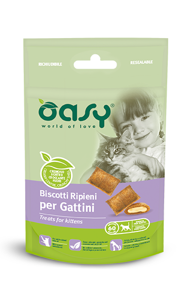 Oasy Snack Biscotti Ripieni Per Gattini 60g