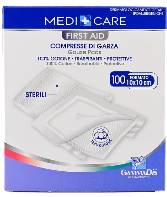 Garza Medicare Cotone 10x10 cm 100 Pezzi