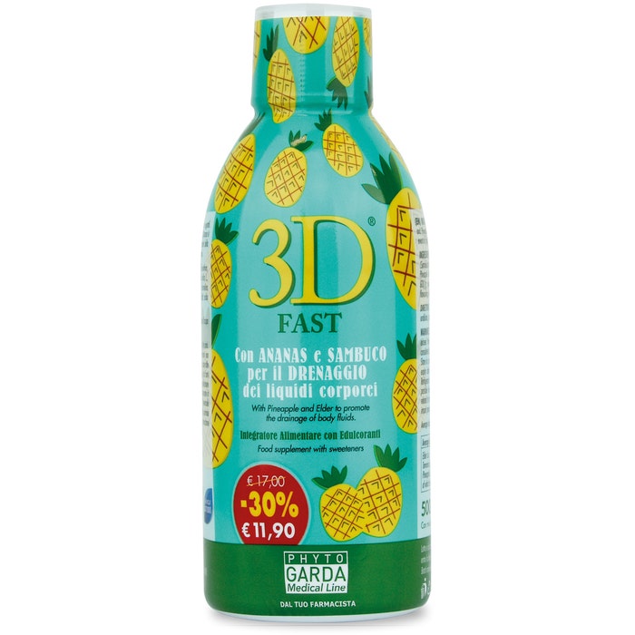 3D FAST 50 ML DRENANTE GUSTO SAMBUCO E ANANAS PHYTO GARDA