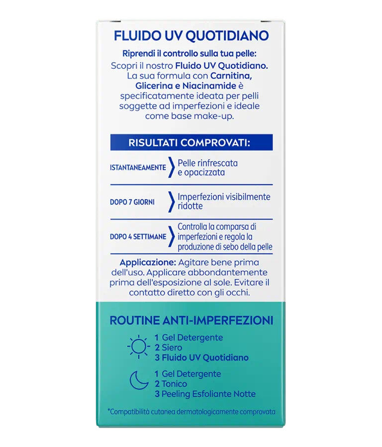 Nivea Derma Skin Clear Fluido Uv Quotidiano SPF50+ Opacizzante Viso 40ml