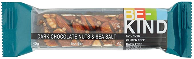 BE KIND BARRETTA CIOCCOLATO FONDENTE CON NOCI E SALE MARINO 40 GRAMMI