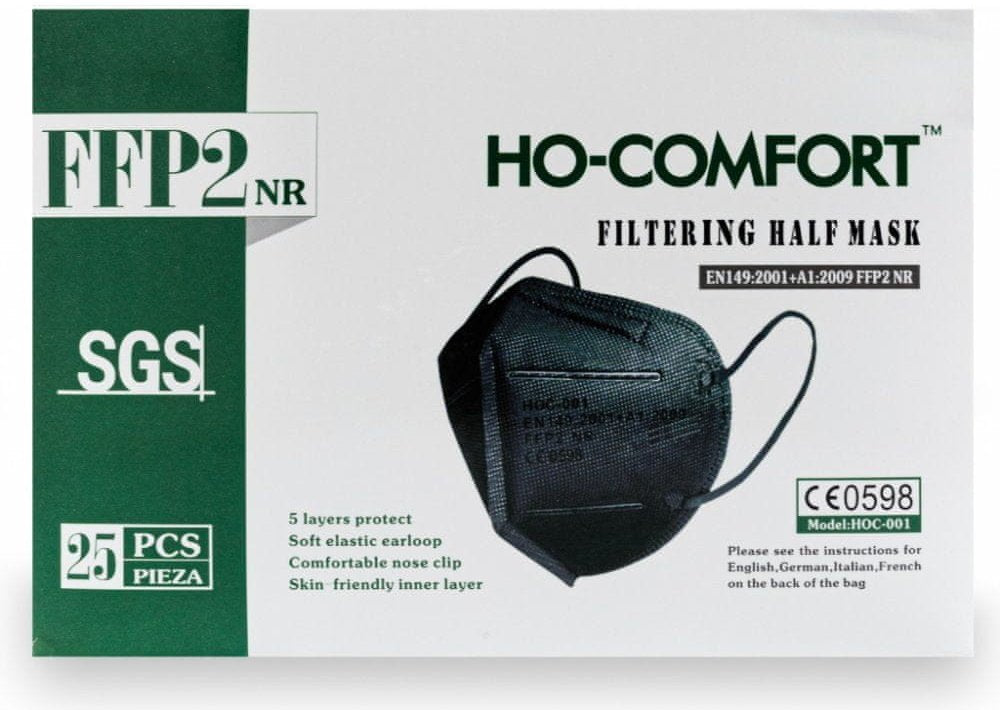 HO-COMFORT MASCHERINE FFP2 NERO 25 PEZZI