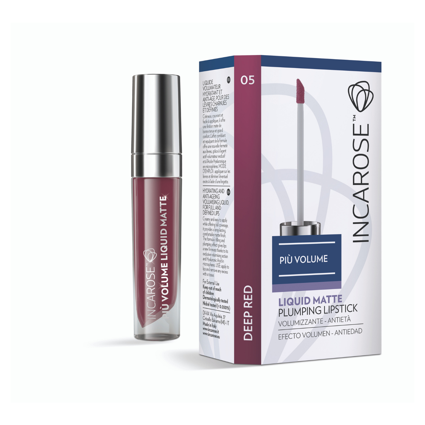 Incarose Più Volume Liquid Matte Plumping Lipstick 05 Deep Red