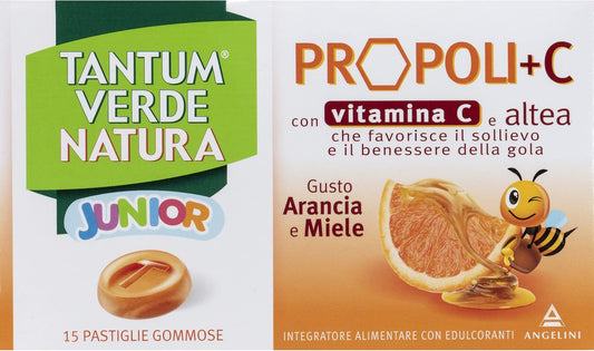 Tantum Verde Natura Junior Arancia e Miele 15 Pastiglie Gommose