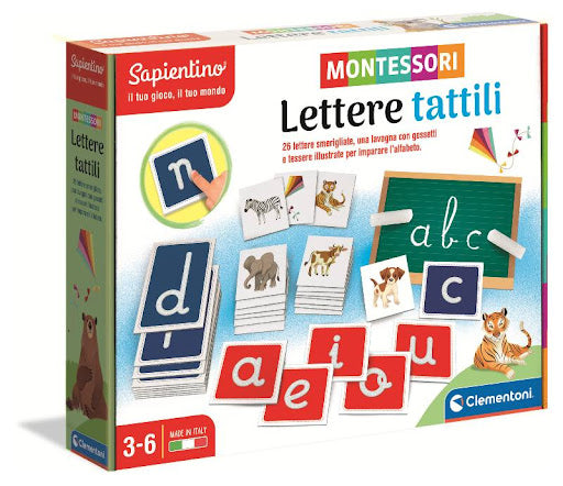 CLEMENTONI SAPIENTINO MONTESSORI LETTERE TATTILI