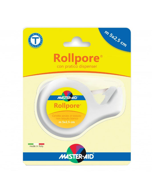 MASTER-AID ROLLPORE CEROTTO IN TESSUTO NON TESSUTO 5 METRI X 2,5CM + DISPENCER - DISPOSITIVO MEDICO CE