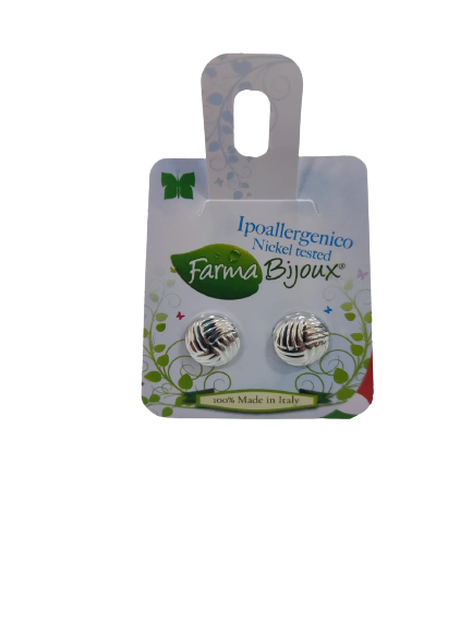 FARMA BIJOUX ORECCHINO BOTTONE BOMB LIGHT SILVER