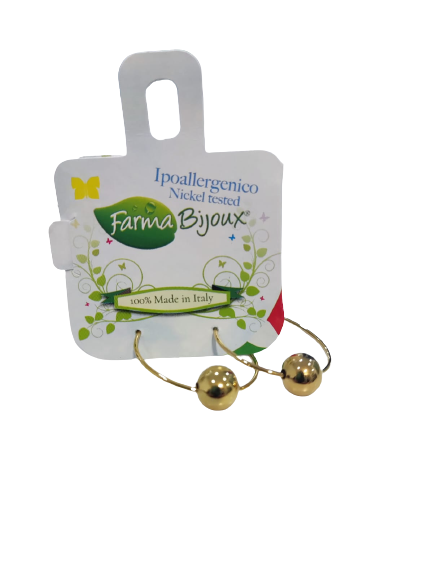 FARMA BIJOUX ORECCHINO CERCHIO GOLD SFERA