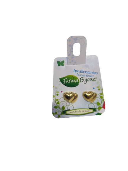 FARMA BIJOUX ORECCHINO CUORE DOPPIO GOLD