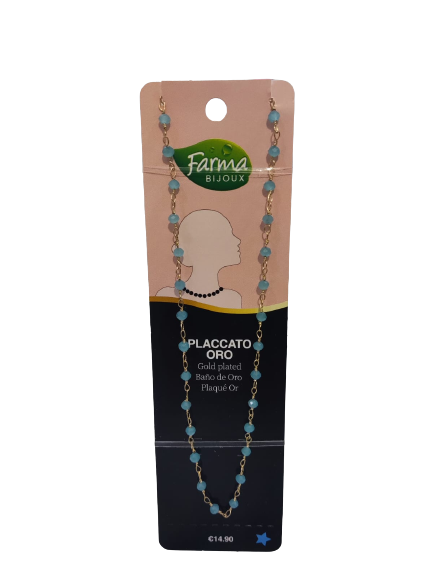 FARMA BIJOUX COLLANA ORO PIETRE TURCHESI