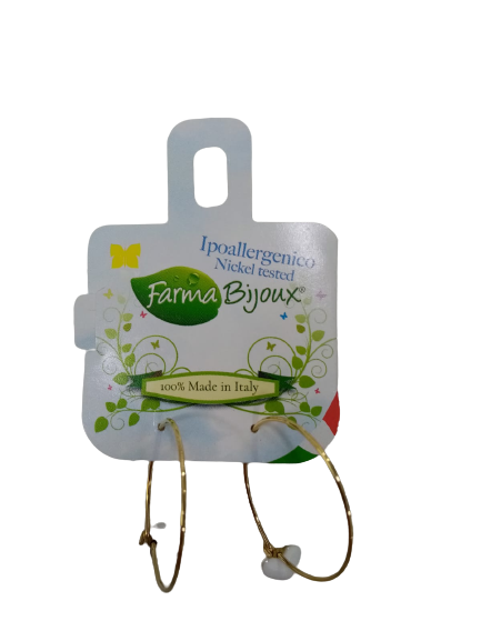 ORECCHINO CERCHIO ORO CUORE BIANCO