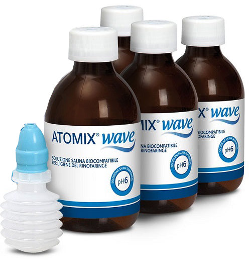 Atomix Wave Igiene Del Rinofaringe Soluzione Salina 4 Flaconi Da 250ml