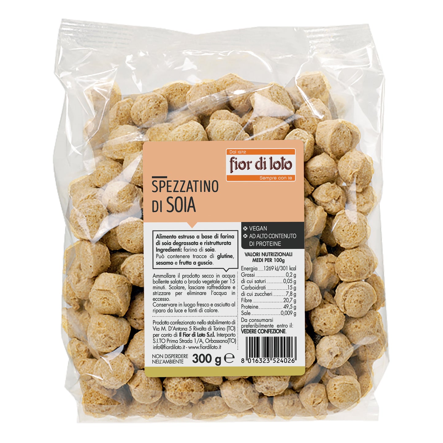 FIOR DI LOTO Spezzatino Soja 300g