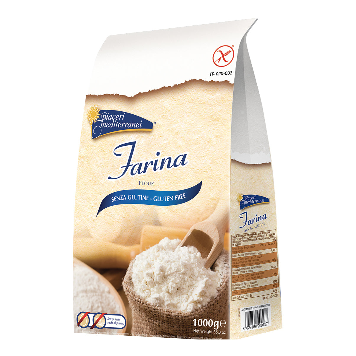 PIACERI MEDIT FARINA S/G 1000G