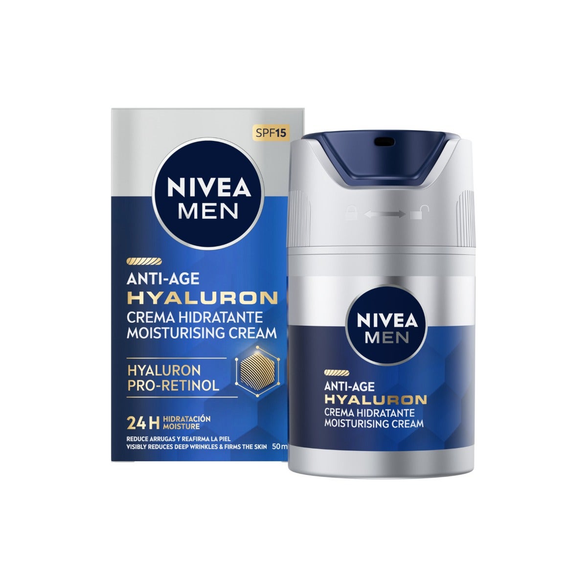 Nivea Men Active Age Hyaluron Crema SPF 15 Idratante Viso 50ml