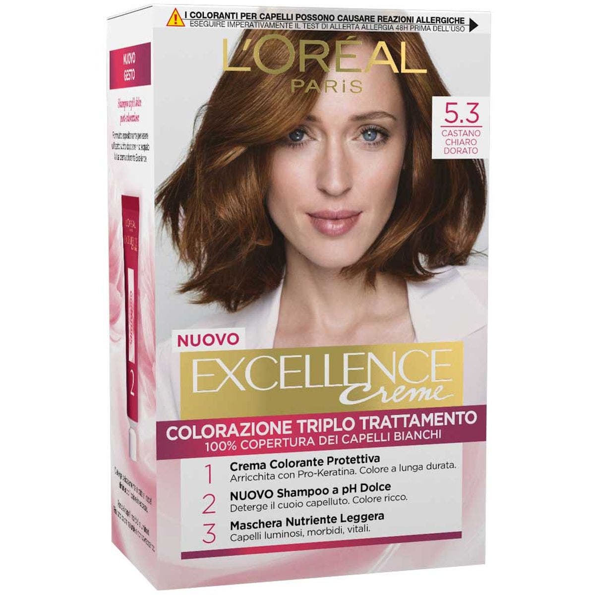L'OrÉal Paris Excellence Tinta Capelli 5.3 Castano Chiaro Dorato 1 Pezzo