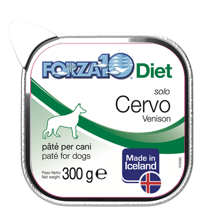 Forza10 Solo Diet Cervo Patè Per Cani Adulti Vaschetta 300g