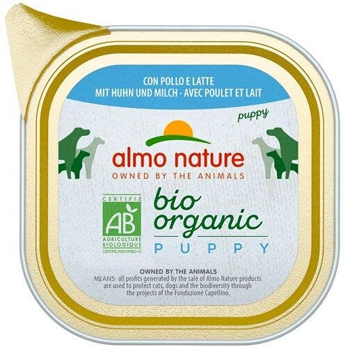 Almo Nature Daily Menu Bio Cibo Umido Pollo E Latte Cuccioli Vaschetta 100g