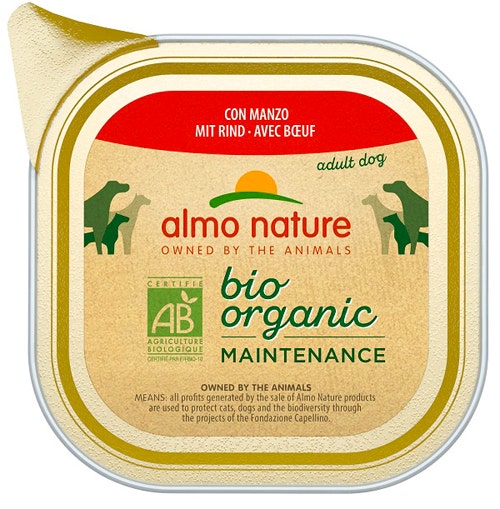 Almo Nature Daily Menu Bio Cibo Umido Manzo Cani Adulti Vaschetta 100g