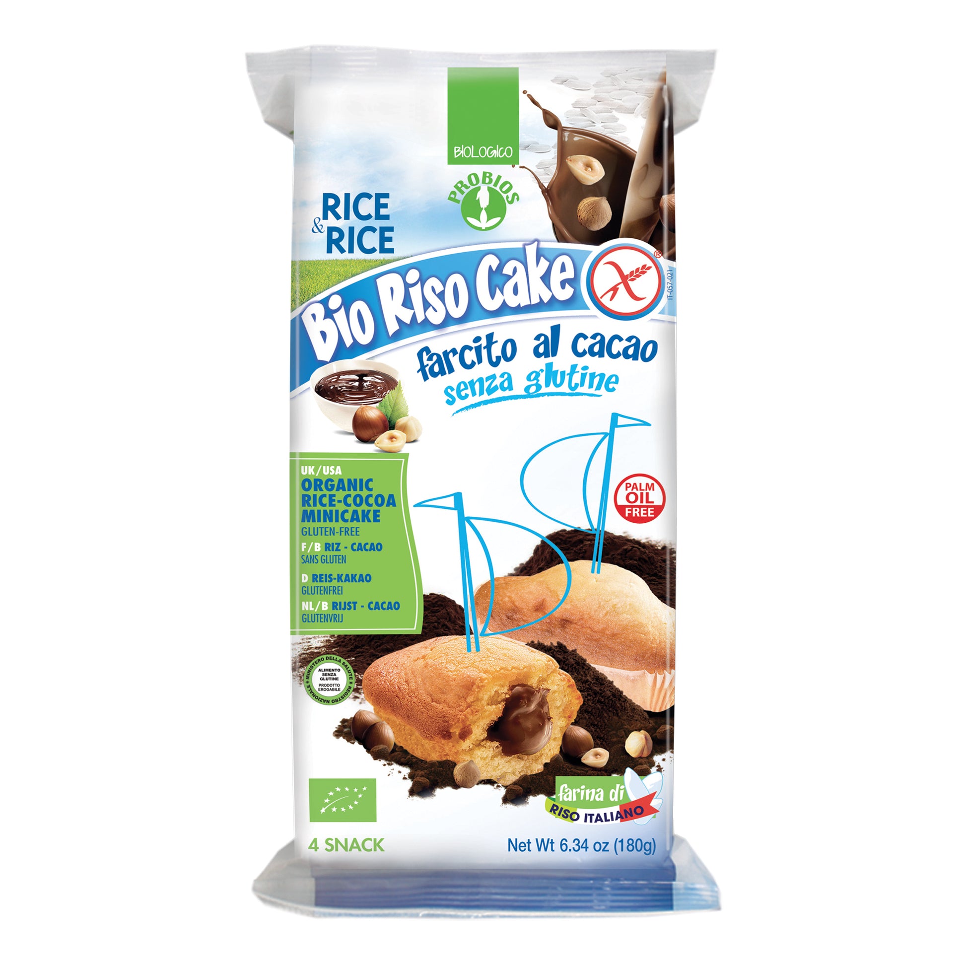 RICE & RICE Riso Cake Plumcake Cacao 4x45g