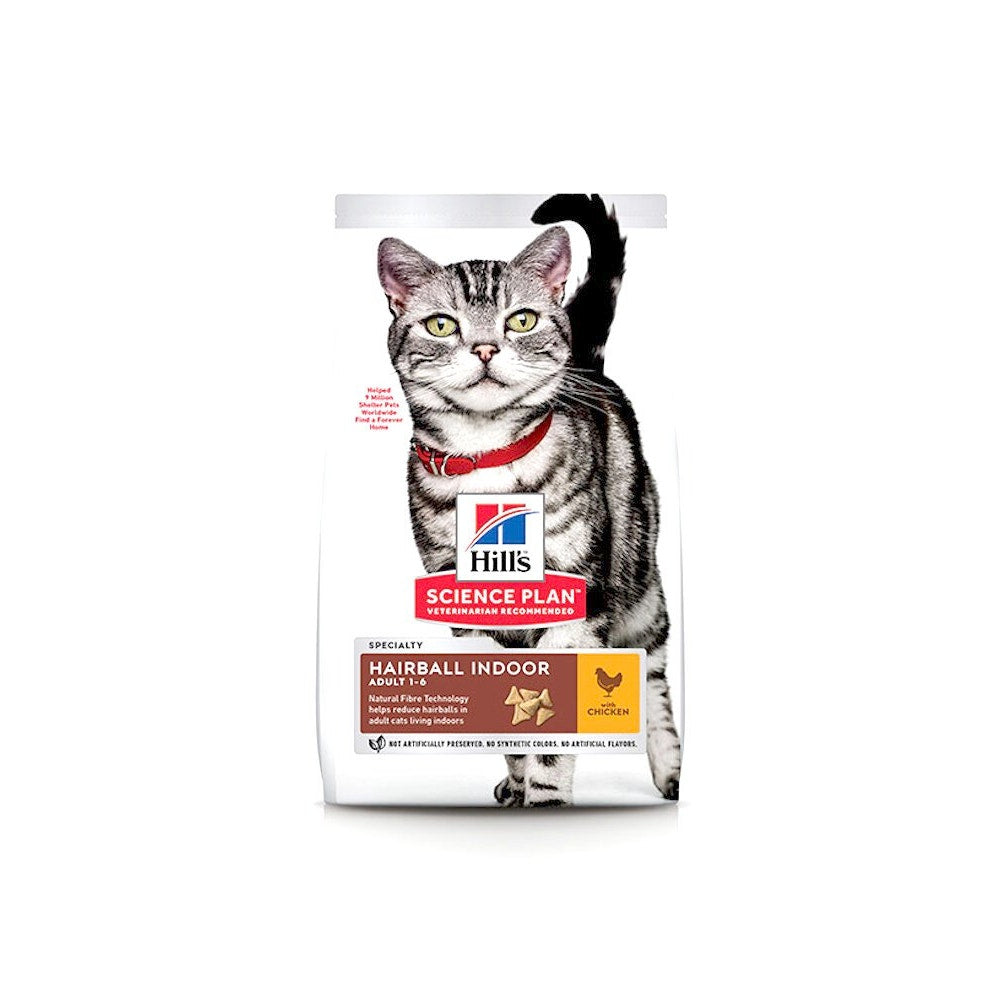 Hill's Science Plan Hairball Indoor Adult 1 - 6 Anni Crocchette Pollo Per Gatti Sacco 1,5kg
