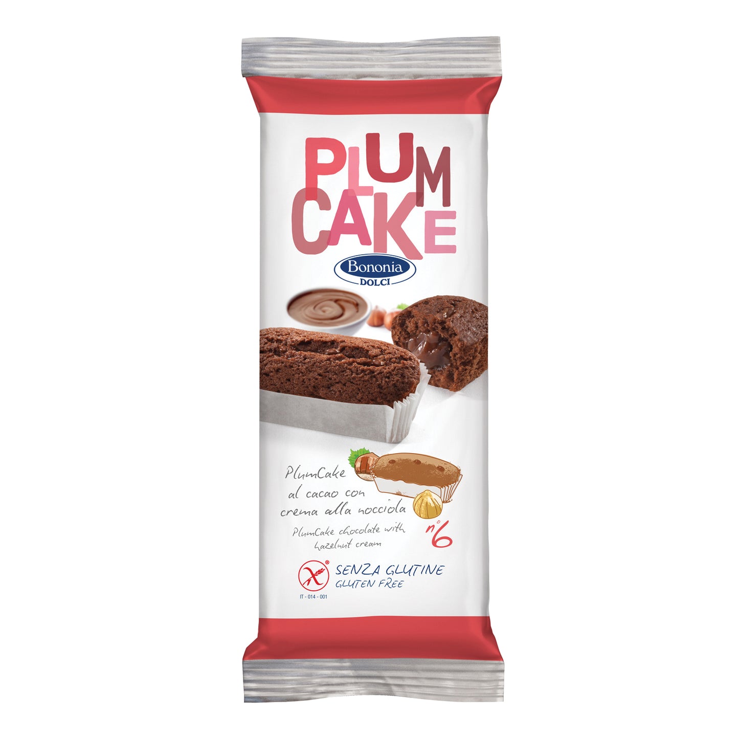 BONONIA Plumcake S/G Cacao Nocciola 6x45g