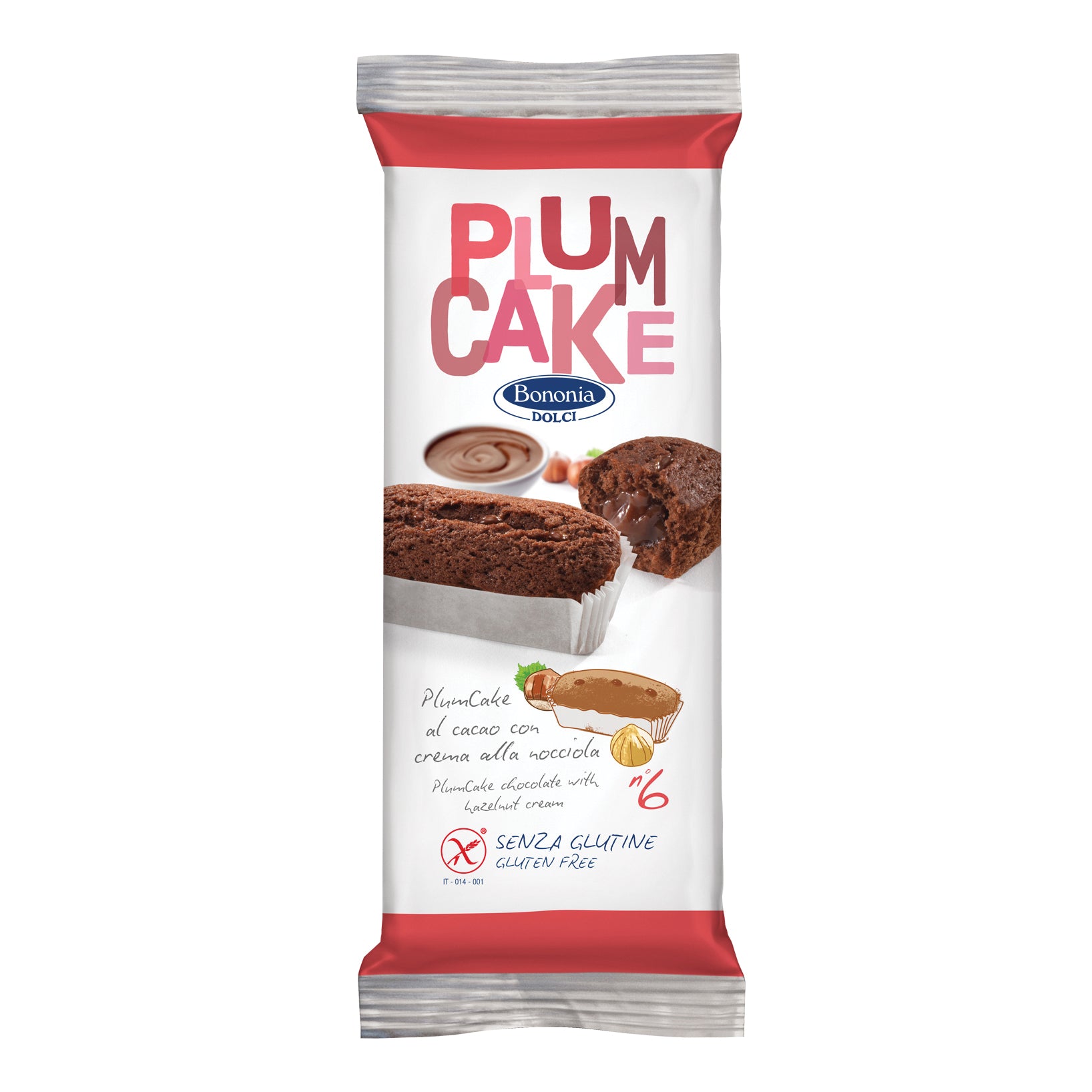 BONONIA Plumcake S/G Cacao Nocciola 6x45g