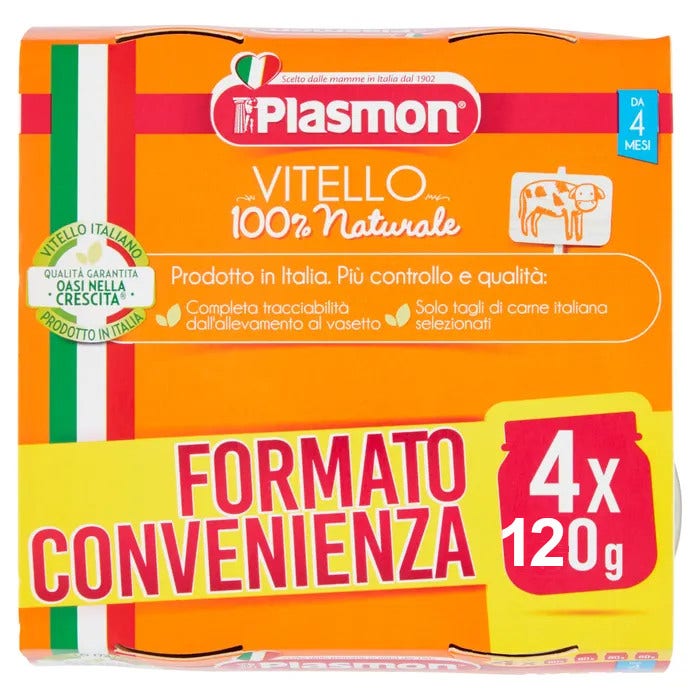 Plasmon Omogeneizzato Vitello 4x120g