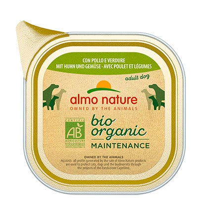 Almo Nature Bio Organic Maintenance Pollo Verdure Cibo Umido Cani Adulti Vaschetta 300g