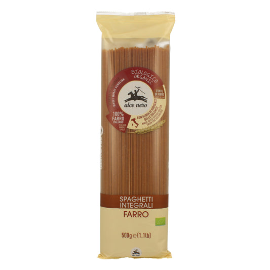 Alce Nero Spaghetti 100% Farro Integrale Bio 500g