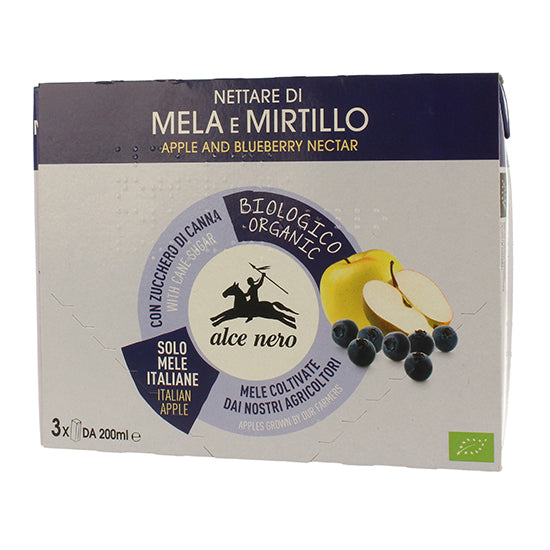 Alce Nero Nettare Mela/Mirtillo Bio 3X200ml