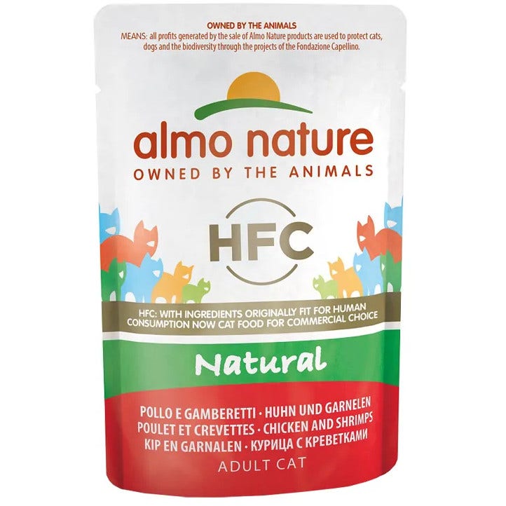 Almo Nature Umido Per Gatti Pollo/Gamberetti 55g