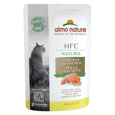 Almo Nature HFC Natural Gusto Pollo&Salmone Cibo Umido Gatti Adulti Busta 55g