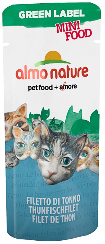Almo Nature Green Label Mini Food Cibo Umido Filetto Di Tonno Per Gatti Adulti Bustina 3g