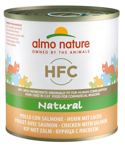 Almo Nature HFC Natural Pollo con Salmone Alimento Umido Gatti Adulti Lattina 280g