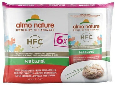 Almo Nature HFC Natural Megapack Cibo Umido Pollo E Gamberetti Per Gatti Adulti 6x55g
