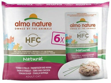 Almo Nature HFC Natural Megapack Cibo Umido Tonno E Pollo Per Gatti Adulti 6x55g