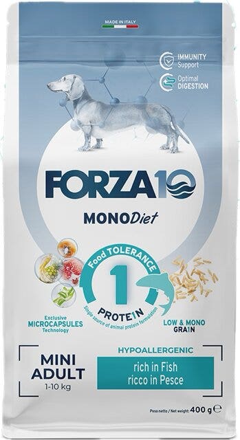 Forza10 Mini Diet Crocchette Al Pesce Cani Adulti Taglia Piccola Sacco 400g