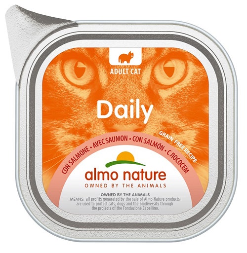 Almo Nature Daily Menu Bio Cibo Umido Salmone Gatti Adulti Vaschetta 100g