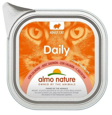 Almo Nature Daily Menu Bio Cibo Umido Salmone Gatti Adulti Vaschetta 100g