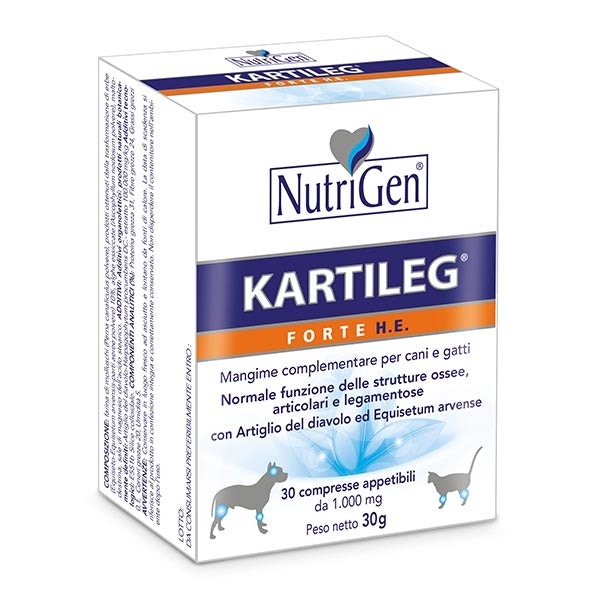 Nutrigen Kartileg Forte He Mangime Complementare Per Articolazioni Cani/Gatti 30 Tavolette