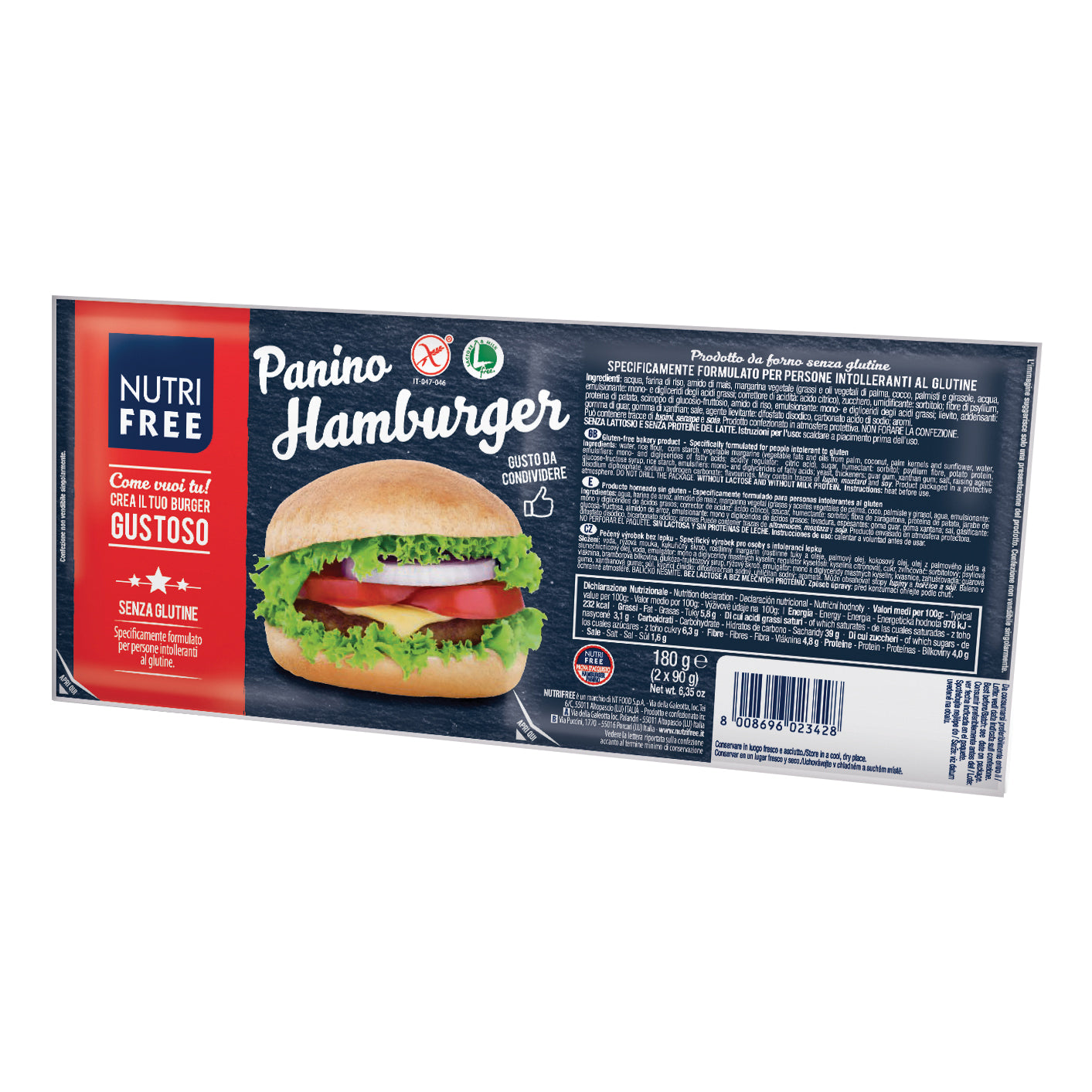 NUTRIFREE PANINO HAMBURGER 180G