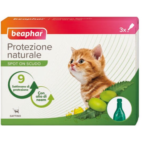 Beaphar Protezione Naturale Spot On Antiparassitario Gattino 3 Pipette Da 0,4ml