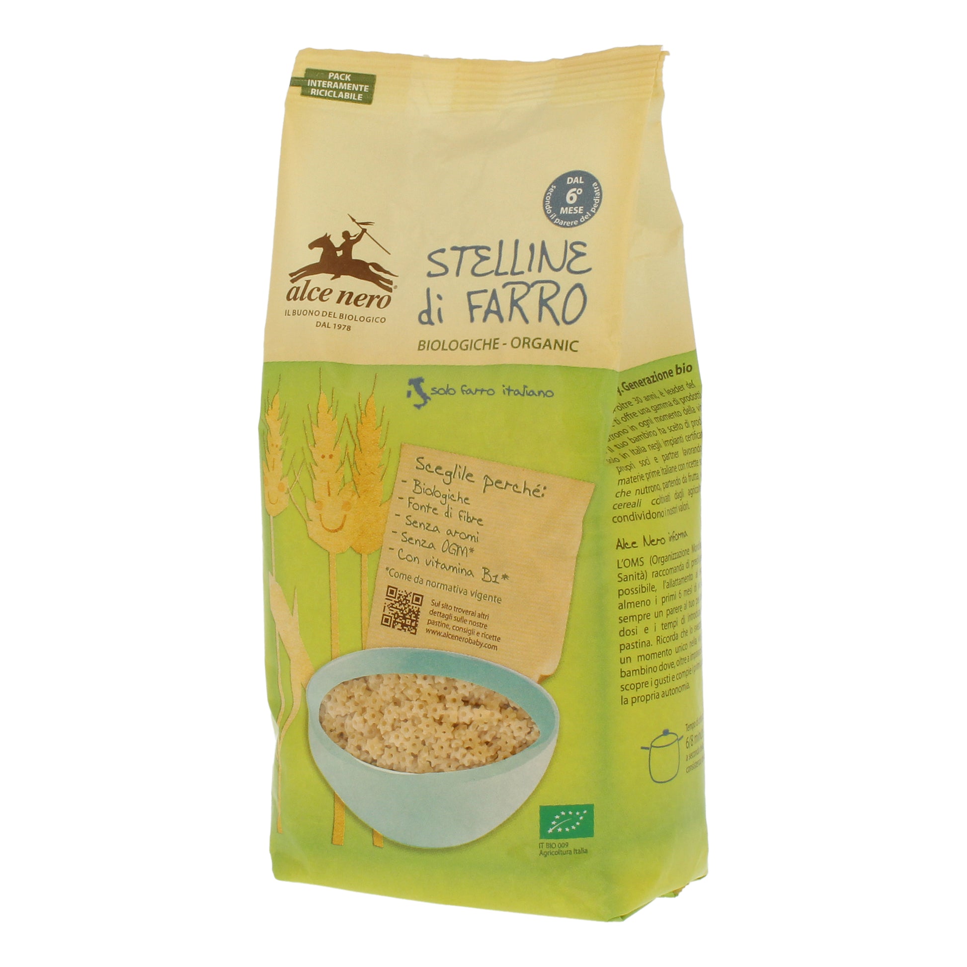 ALCE NERO Stelline Farro Bio 500g